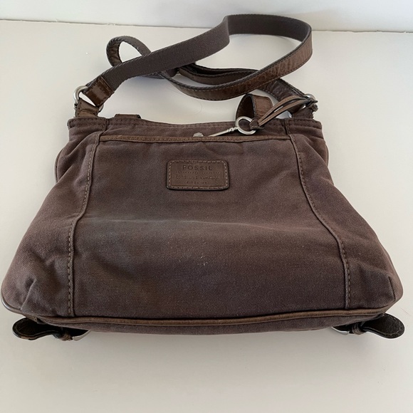Fossil Brown Crossbody Bag with Buckle Details - Picture 4 of 12